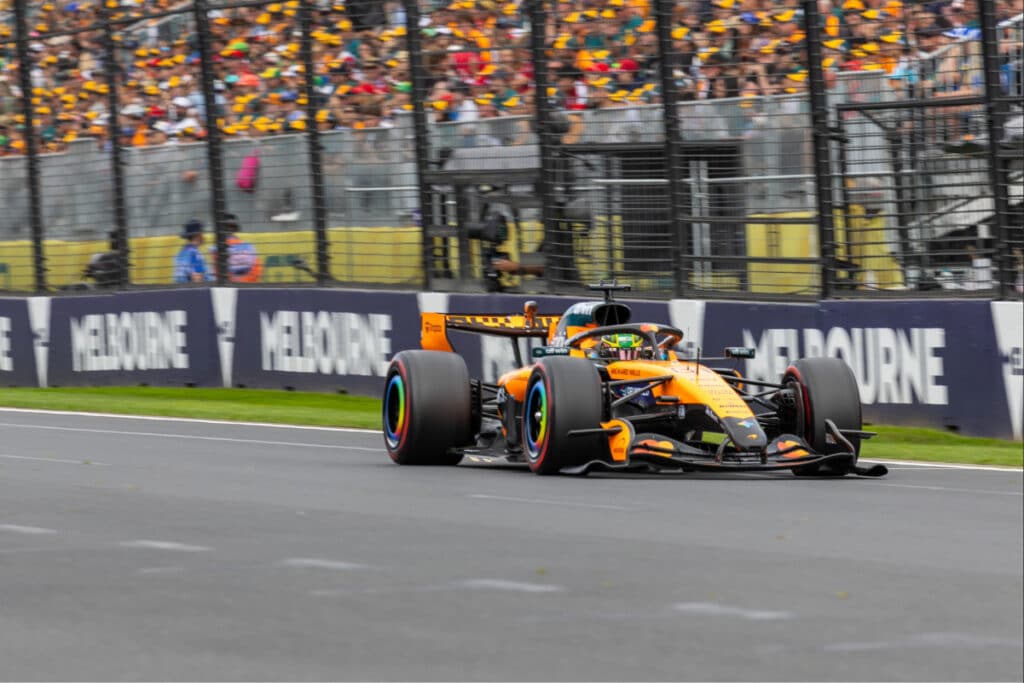 Oscar Piastri driving his McLaren during the 2026 Australian Grand Prix weekend at Albert Park.